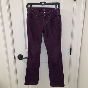 ANN TAYLOR LOFT purple corduroy bell bottom pants